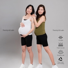 Quần bầu ngố, quần bầu đùi trên gối chất zip cotton chuẩn mềm đẹp, rất thoải mái cho mẹ bầu