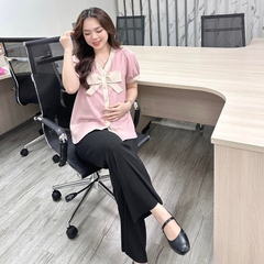 Quần bầu dài ống rộng, dáng suông, hàng may đo chuẩn mềm đẹp cho mẹ bầu