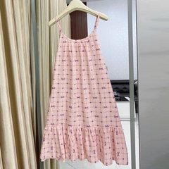 Váy bầu 2 dây, chất lanh mềm mát, mặc hè siêu thích, hoạ tiết trẻ trung, cho mẹ dưới 62kg