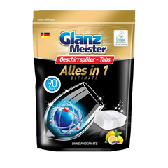 Viên Rửa Bát Glanz Meister All In One Ultimate 90 Ecolabel Hương Chanh