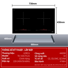 BẾP TỪ ĐÔI LORCA TA 1035 PLUS