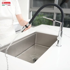 Vòi rửa bát thân mềm Tema Nickel