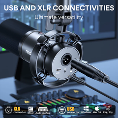 Micro Maono PD200X Podcast chế độ kép USB/XLR đèn RGB và phần mềm điều chỉnh cho PC/ điện thoại/ Livestream/ ghi âm