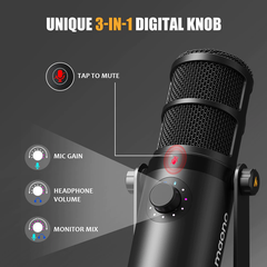Micro MAONO năng động Maono PD400X thu âm hỗ trợ USB/XLR 2 chế độ radio cho PC/điện thoại/phát trực tiếp/podcast/ghi âm