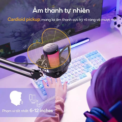 Micro thu âm MAONO DGM20 RGB USB Condenser với độ điều chỉnh lớn/chức năng thiết lập phần mềm cho PC/game/livestream