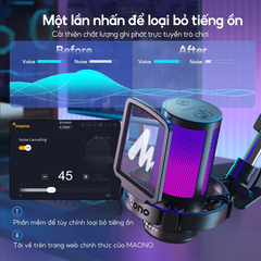 Micro thu âm MAONO DGM20 RGB USB Condenser với độ điều chỉnh lớn/chức năng thiết lập phần mềm cho PC/game/livestream