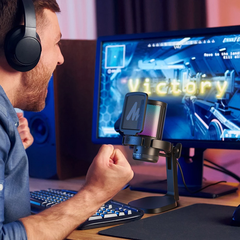 Micro thu âm MAONO DGM20 RGB USB Condenser với độ điều chỉnh lớn/chức năng thiết lập phần mềm cho PC/game/livestream