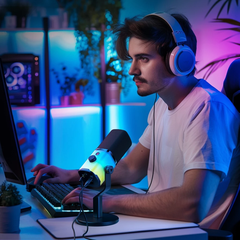 Bộ micrô chơi game năng động Maono PD100X RGB Bộ micrô chế độ kép USB / XLR có phần mềm, tắt tiếng, điều khiển âm lượng cho PC