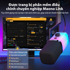Bộ micrô chơi game năng động Maono PD100X RGB Bộ micrô chế độ kép USB / XLR có phần mềm, tắt tiếng, điều khiển âm lượng cho PC