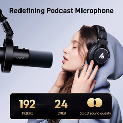 Micrô động Maono PD300X XLR / USB Chế độ kép Podcast Mic ghi âm phòng thu chuyên nghiệp với ứng dụng liên kết Maono