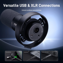 Micrô động Maono PD300X XLR / USB Chế độ kép Podcast Mic ghi âm phòng thu chuyên nghiệp với ứng dụng liên kết Maono
