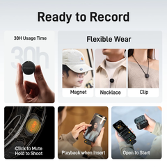Micro Lavalier không dây Maono T5 Micro khử tiếng ồn với ứng dụng liên kết Maono cho điện thoại thông minh, Vlogging, phát trực tiếp
