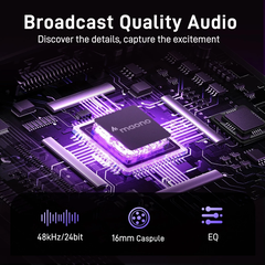 Micrô không dây MAONO DM40 Mic chống ồn AI Mic chơi game RGB có phần mềm, tắt tiếng, giảm tiếng ồn, Bộ đổi giọng nói AI cho PC
