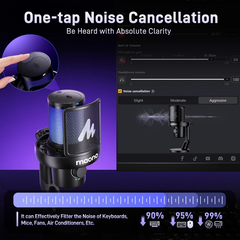Micrô không dây MAONO DM40 Mic chống ồn AI Mic chơi game RGB có phần mềm, tắt tiếng, giảm tiếng ồn, Bộ đổi giọng nói AI cho PC