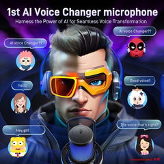 Micrô không dây MAONO DM40 Mic chống ồn AI Mic chơi game RGB có phần mềm, tắt tiếng, giảm tiếng ồn, Bộ đổi giọng nói AI cho PC