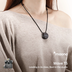 Micro Lavalier không dây Maono T5 Micro khử tiếng ồn với ứng dụng liên kết Maono cho điện thoại thông minh, Vlogging, phát trực tiếp