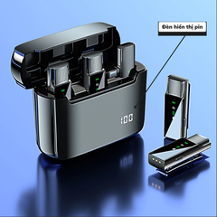 Micro thu âm mic không dây điện thoại cài áo khử nhiễu chống ồn nhỏ gọn ICHECO MC22