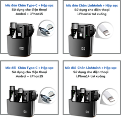 Micro thu âm mic không dây điện thoại cài áo khử nhiễu chống ồn nhỏ gọn ICHECO MC22