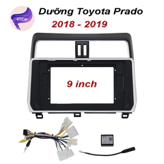Mặt Dưỡng Lắp DVD Android Cho Xe Toyota Prado 2017-2021 (10 Inch) Có CANBUS và Jack Nguồn Zin