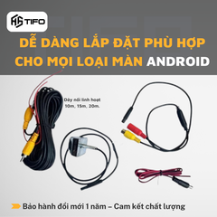 Camera lùi ô tô TIFO CT-01 độ nét cao AHD 1080P chuyên dụng cho màn hình android, cam de xe con nhìn đêm siêu nét