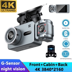 Camera Hành Trình M3 chất lượng hình ảnh  4K 3 Mắt Trước Trong Sau Wifi App