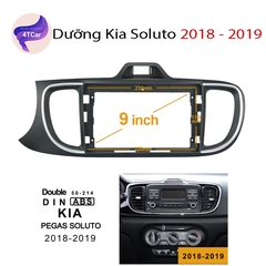 Mặt dưỡng Kia Soluto 2018-2023 lắp màn hình dvd android 9 inch