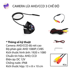 CAMERA LÙI AHD/CCD 3 CHẾ ĐỘ YC-540 – XOAY LINH HOẠT – HÌNH ẢNH SẮC NÉT
