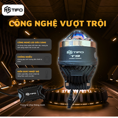 Bi gầm led ô tô [CHÍNH HÃNG] TIFO T9, bi led tâm laser màu 5500k