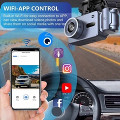 Camera Hành Trình M3 chất lượng hình ảnh  4K 3 Mắt Trước Trong Sau Wifi App
