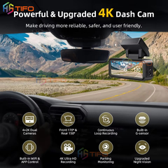 🔥 Camera hành trình 4G A80-4G 4K+2.5K Wi-Fi 2 lens 140°