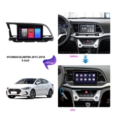 Mặt dưỡng Huyndai Elantra 2015-2017 và đời 2018-2020  (9 inch) lắp màn hình android ô tô