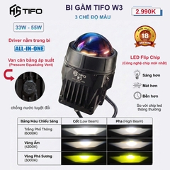Bi Gầm TIFO W3 - Đỉnh Cao Công Nghệ Đèn Gầm Ô Tô 3 Chế Độ Màu