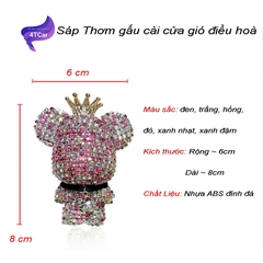 Nước hoa sáp cài cửa gió điều hoà ô tô hình gấu đính đá dễ thương