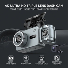 Camera Hành Trình M3 chất lượng hình ảnh  4K 3 Mắt Trước Trong Sau Wifi App