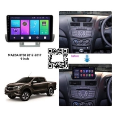 Mặt dưỡng dvd android mazda bt 50 ,dưỡng mặt taplo  lắp màn android 9 inch