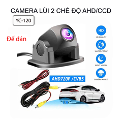 Camera lùi đế dán AHD720P – 2 chế độ AHD/CCD – Chống nước – Hỗ trợ nhìn đêm – Góc 170°