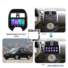 MẶT DƯỠNG LẮP DVD ANDROID CHO XE NISSAN SUNNY 2011-2017 9INCH CÓ JACK NGUỒN ZIN