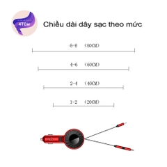 Sạc cắm tẩu ô tô SUPER FAST dây rút tiện lợi