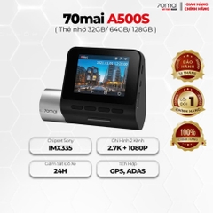 Camera hành trình 70mai Pro Plus+ A500S ghi hình 2.7K, 2 mắt quay trước sau, bản Quốc tế chính hãng