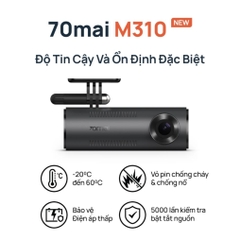 Camera hành trình 70mai M310 ghi hình 2K QHD sắc nét, giám sát đỗ xe 24H, điều khiển bằng giọng nói