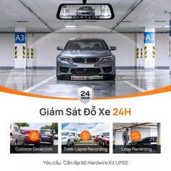 Camera hành trình gương 70mai S500 3K HDR, ghi hình 2 mắt trước sau siêu nét, giám sát đỗ xe 24h