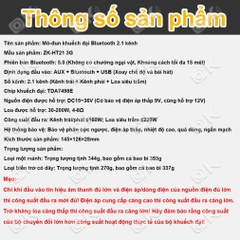 Okdiy  Mạch loa 2.1 ZK-HT21 Mô-đun bộ khuếch đại công mạch khuếch đại âm thanh 160W*2+220W bluetooth 2.1 Kênh TDA7498E