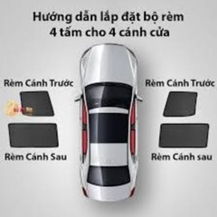 Rèm che nắng theo xe Vinfast VF9, VF8, VF7, VF7, VF6, VF5, VF3, VF e34, Fadil- Bộ 4 tấm dính nam châm Chính hãng CARCARE