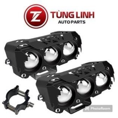 Đèn LED trợ sáng 3 mắt bi cầu mẫu mới chất lượng cao, pha trắng cos vàng chung điện áp 12/24v cho ô tô - xe máy - xe tải