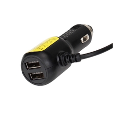 Tẩu cấp nguồn cho camera hành trình 12V 24V 36V, dài 3.5m, chân cắm dẹt, chân cắm vuông, 2 cổng USB sạc điện thoại
