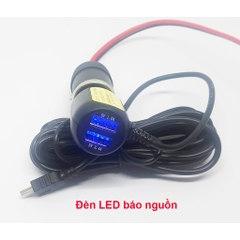 Tẩu cấp nguồn cho camera hành trình 12V 24V 36V, dài 3.5m, chân cắm dẹt, chân cắm vuông, 2 cổng USB sạc điện thoại
