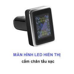 Cảm Biến Áp Suất Lốp Ô Tô, Cảm Biến Áp Suất Lốp Van Ngoài / Van Trong TPMS - Màn Hình sử dụng điện cắm chân tẩu