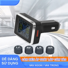 Cảm Biến Áp Suất Lốp Ô Tô, Cảm Biến Áp Suất Lốp Van Ngoài / Van Trong TPMS - Màn Hình sử dụng điện cắm chân tẩu