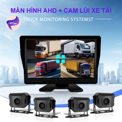 Camera Hành Trình 360 Ghi Hình D10 4 Mắt 10INCH Cho Xe Tải Và Xe Khách, Camera 4 mắt chuyên xe tải, điện 12-36v (tặng thẻ nhớ 32GB)