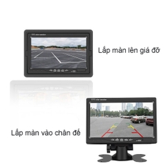 Màn hình 7 inch và camera lùi cho xe tải 12-24V lắp cho xe công trình , ô tô, máy xúc, cẩu nguồn cắm tẩu